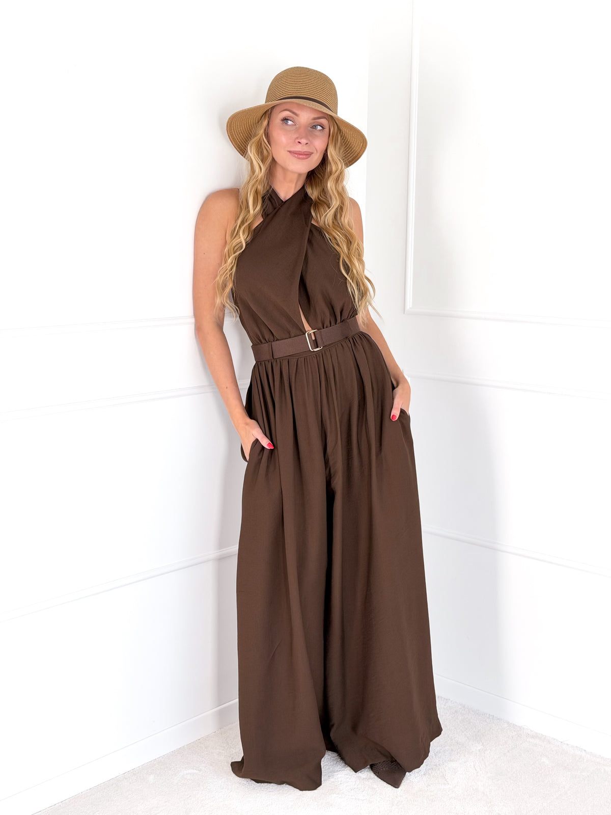 Moteriškas itališkas kombinezonas su diržu MESSINA Ruda