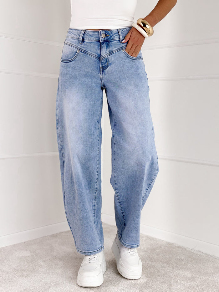 BALLOON modelio moteriški džinsai SHONA Mėlyna