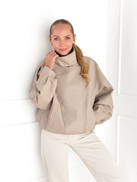 Moteriškas eko odos švarkas BAXLEY Kreminė