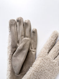 Moteriškos teddy pirštinės ANNIE Kreminė