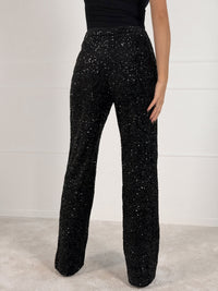 Moteriškos blizgios kelnės GLITTER Juoda