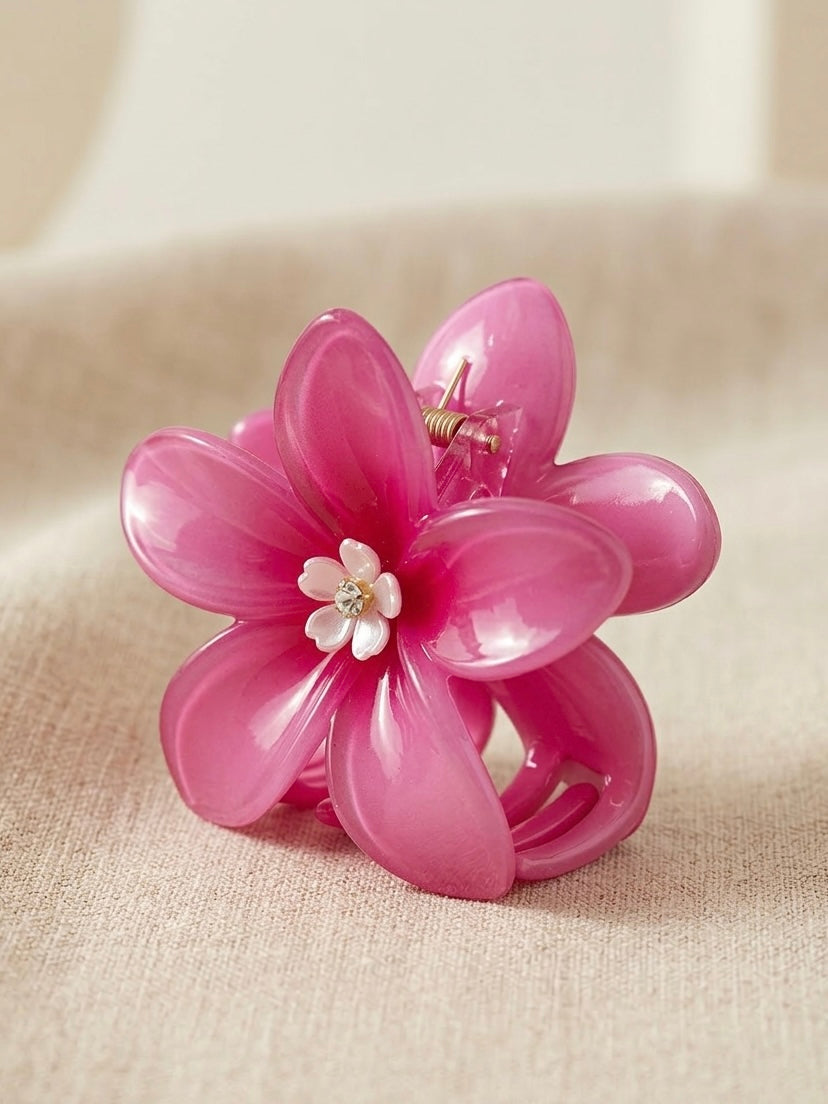 Gėlės formos plaukų segtukas CECILY Rožinė