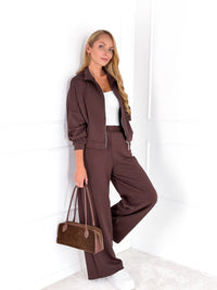 Moteriškas laisvalaikio kostiumėlis MARTHA Tamsiai ruda