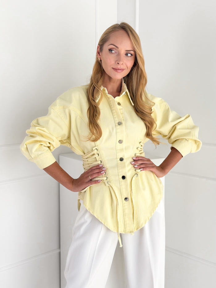 Moteriški džinsiniai marškiniai DOTTIE Geltona