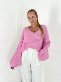 Moteriškas megztinis su vilna LUTHER Rožinė
