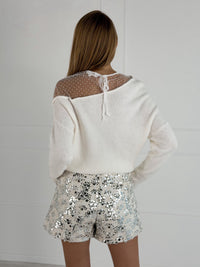 Moteriškas megztinis su vilna ROSELLO Balta