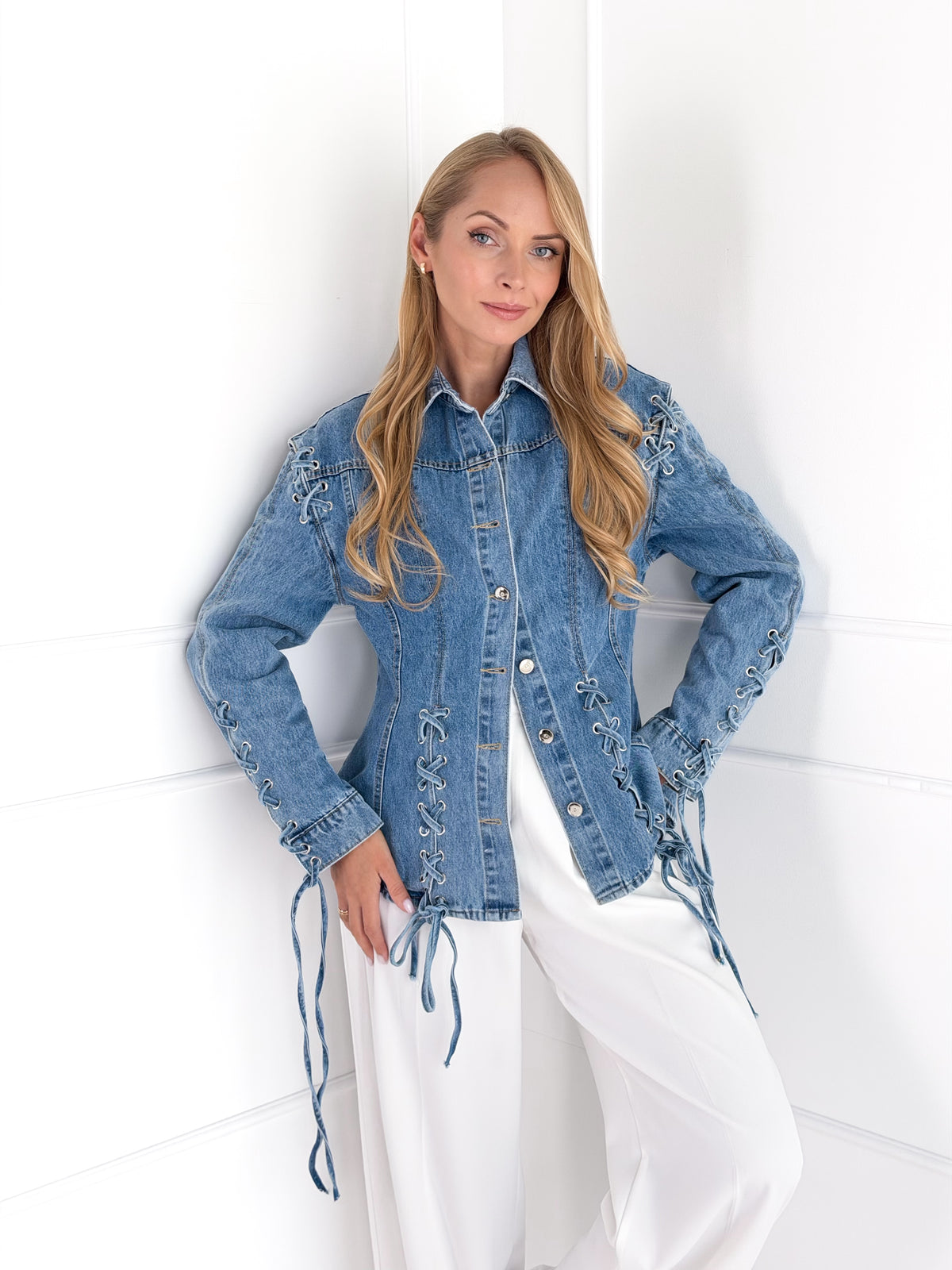 Moteriški džinsiniai marškiniai SHADE Mėlyna