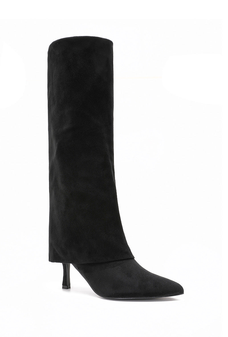 Moteriški dirbtinės odos ilgaauliai FABIAN Juoda