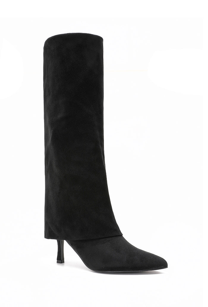 Moteriški dirbtinės odos ilgaauliai FABIAN Juoda