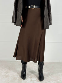 Moteriškas itališkas satino sijonas JENARO Ruda