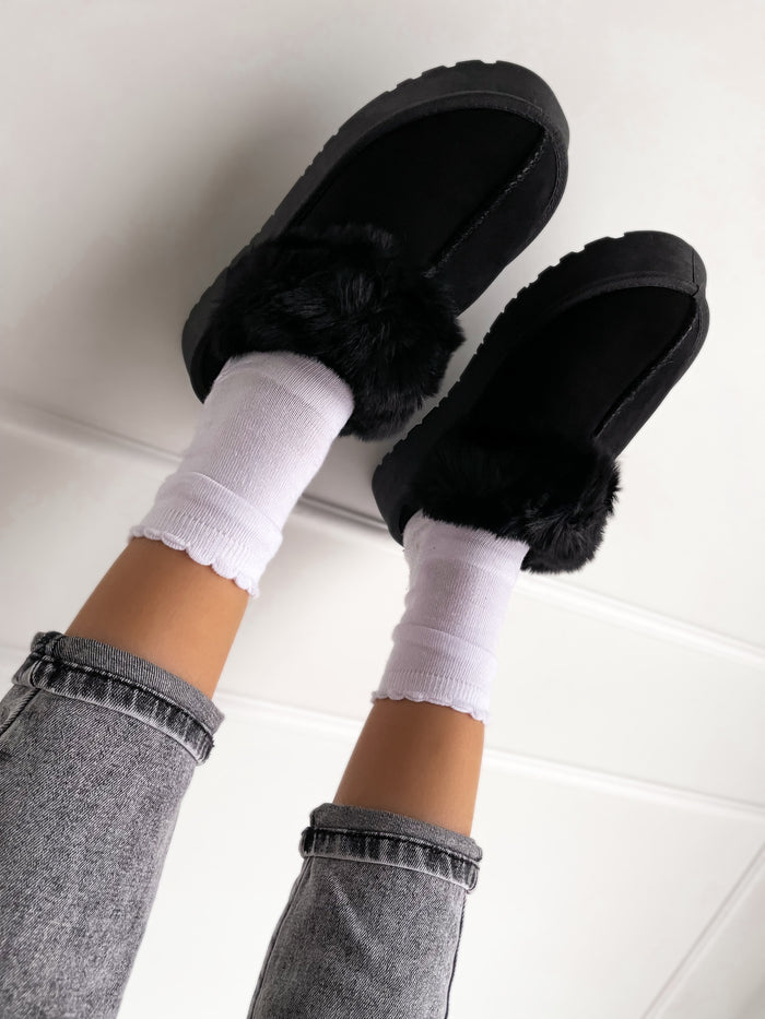 Moteriški UGG stiliaus batai su platforma JOHN Juoda