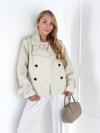 Moteriškas eko odos švarkas LUXIE Balta