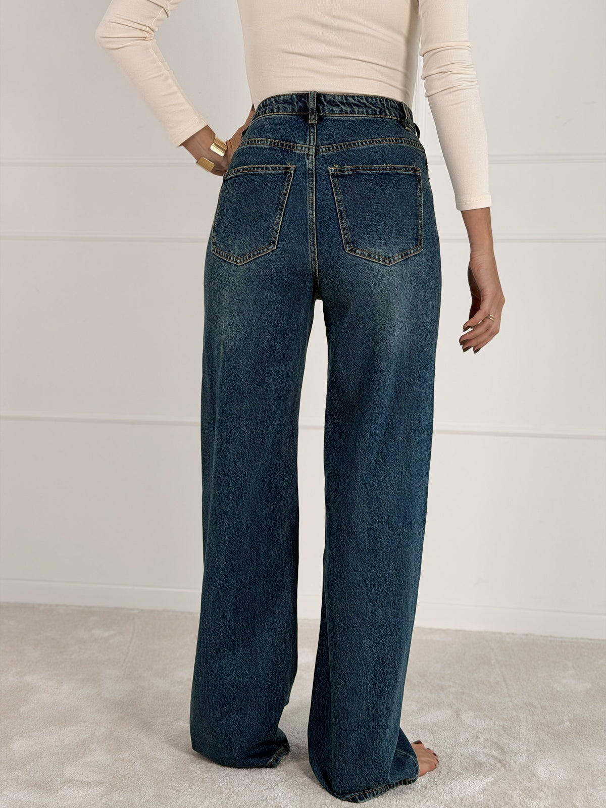 Moteriški platėjantys džinsai RAYEN Mėlyna