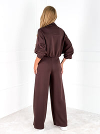 Moteriškas laisvalaikio kostiumėlis MARTHA Tamsiai ruda