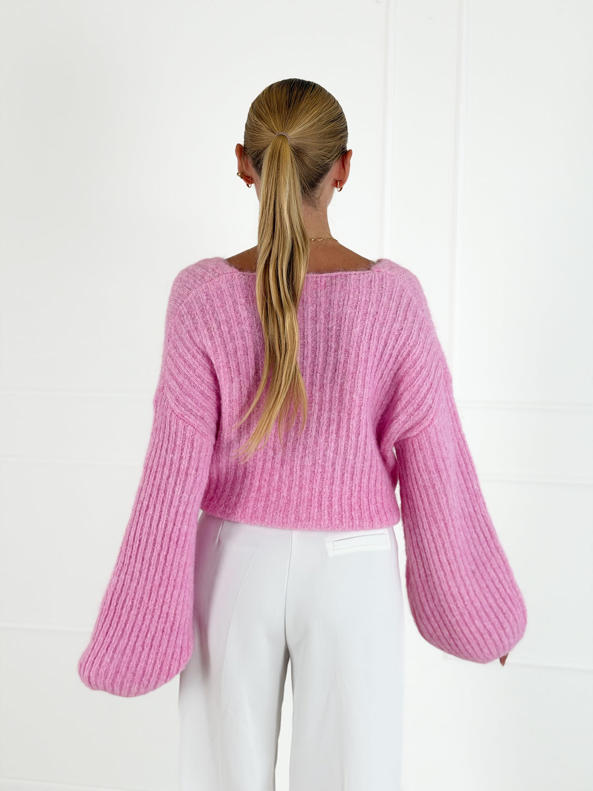 Moteriškas megztinis su vilna LUTHER Rožinė