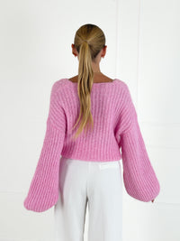 Moteriškas megztinis su vilna LUTHER Rožinė