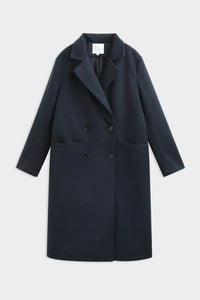 Moteriškas ilgas paltas MIGUEL Tamsiai mėlyna