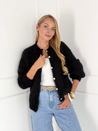 Moteriškas itališkas moheros vilnos megztinis EMELIN Juoda