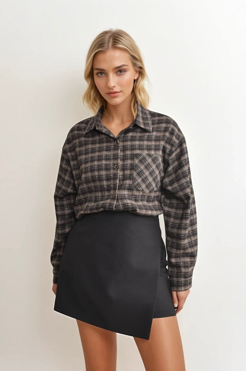 Moteriški trumpi languoti marškiniai MABEL Ruda