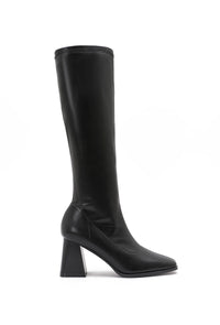 Moteriški dirbtinės odos ilgaauliai VALLEY Juoda