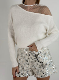 Moteriškas megztinis su vilna ROSELLO Balta