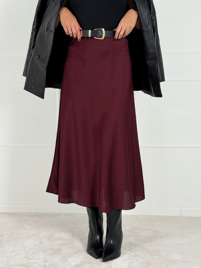 Moteriškas itališkas satino sijonas JENARO Bordo