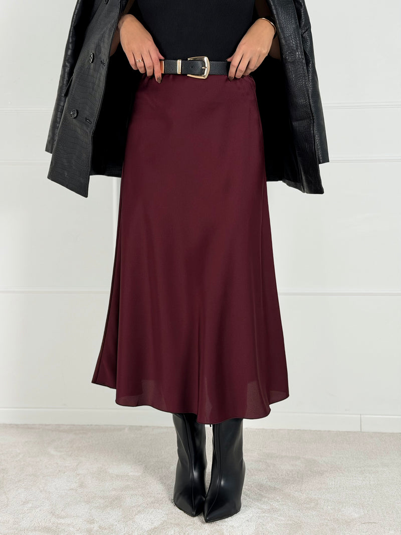 Moteriškas itališkas satino sijonas JENARO Bordo