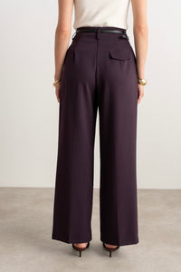 Moteriškos klasikinės kelnės su diržu BASILIO Violetinė