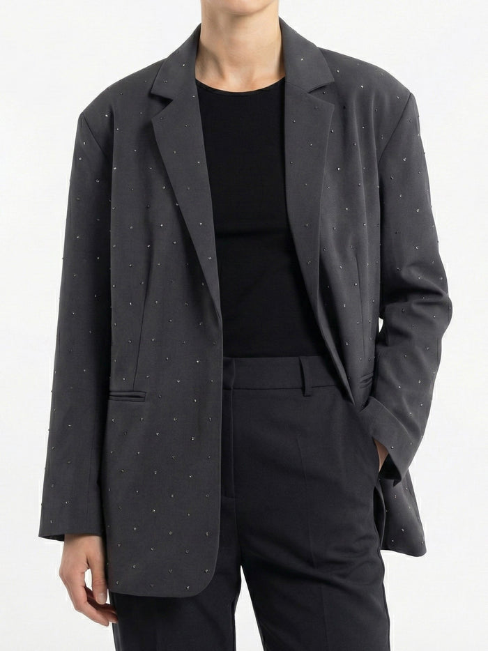 Moteriškas blizgus švarkas FELIX Pilka