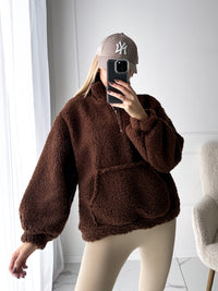 Moteriškas šiltas teddy džemperis MAVERICK Ruda