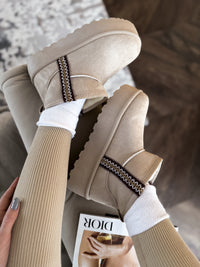 Moteriški UGG stiliaus aulinukai su platforma OLIVER Kreminė