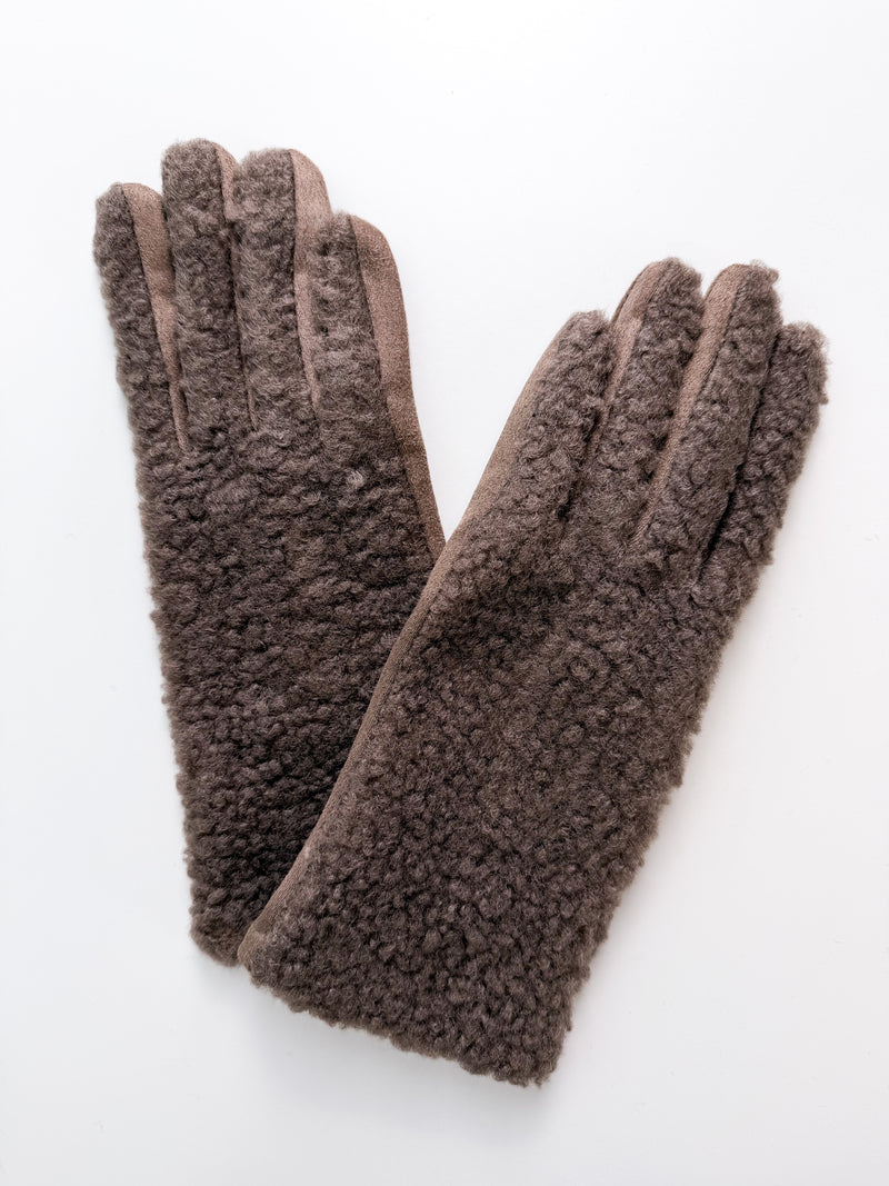 Moteriškos teddy pirštinės ANNIE Kapučino
