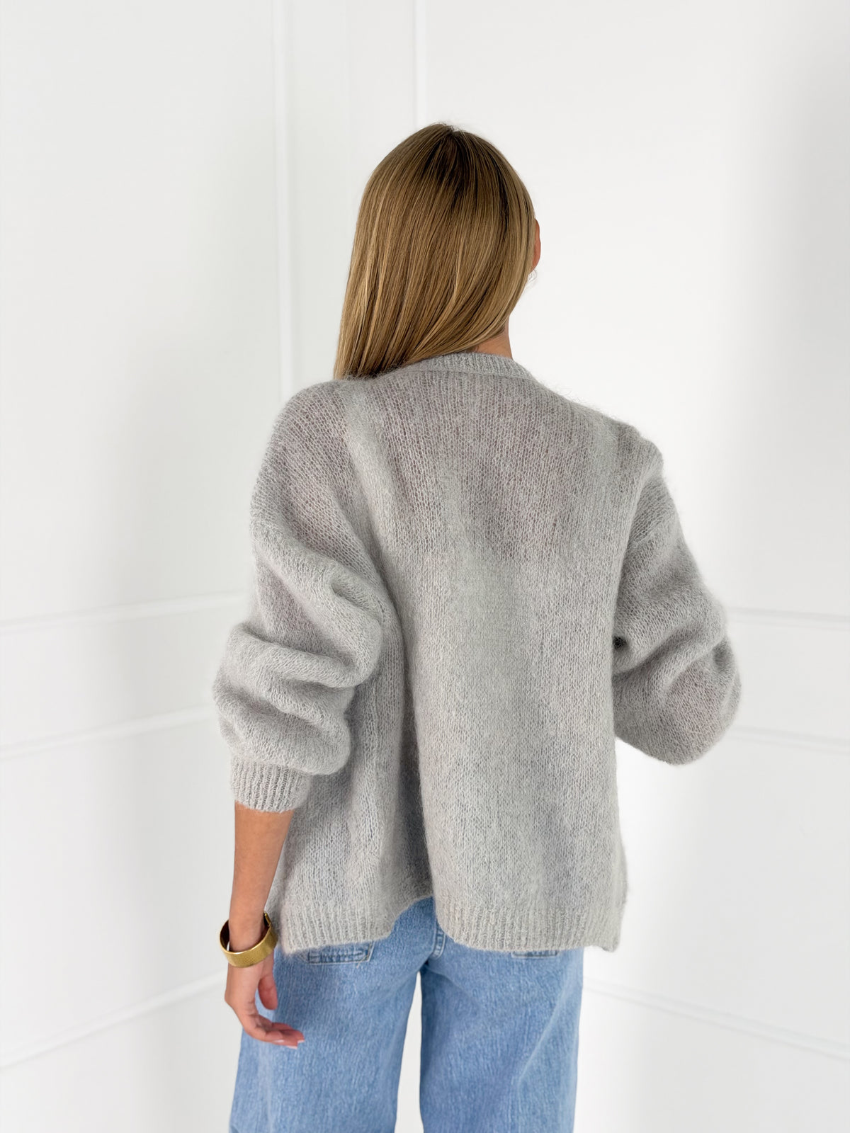 Moteriškas itališkas moheros vilnos megztinis EMELIN Pilka