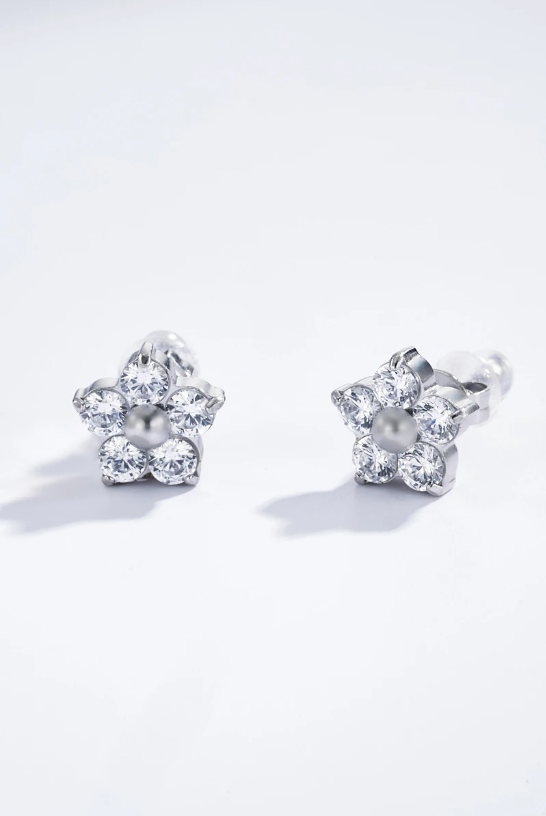 Moteriški sidabro spalvos auskarai TELLER