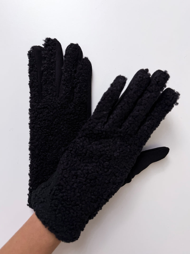 Moteriškos teddy pirštinės ANNIE Juoda