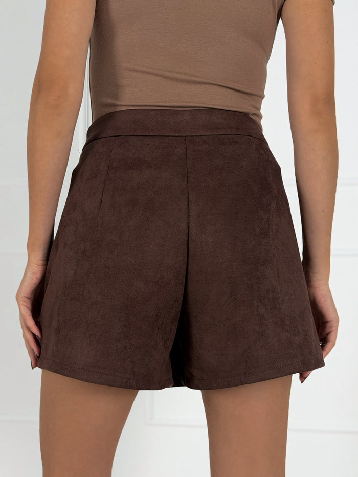 Moteriški zomšos imitacijos sijonšorčiai ELETTA Ruda