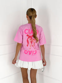 Moteriški medvilniniai marškinėliai CIAO BELLA Rožinė