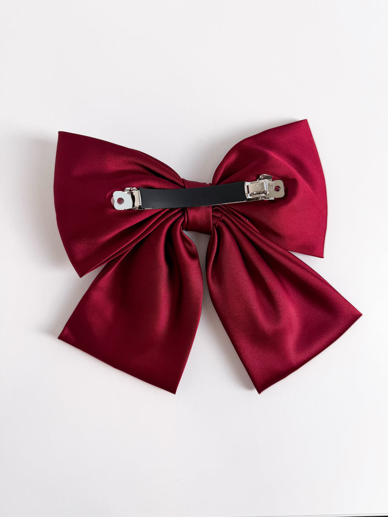 Plaukų segtukas kaspinas SATIN Bordo