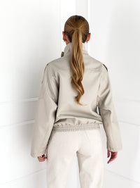 Moteriškas eko odos švarkas NICOLE Kreminė