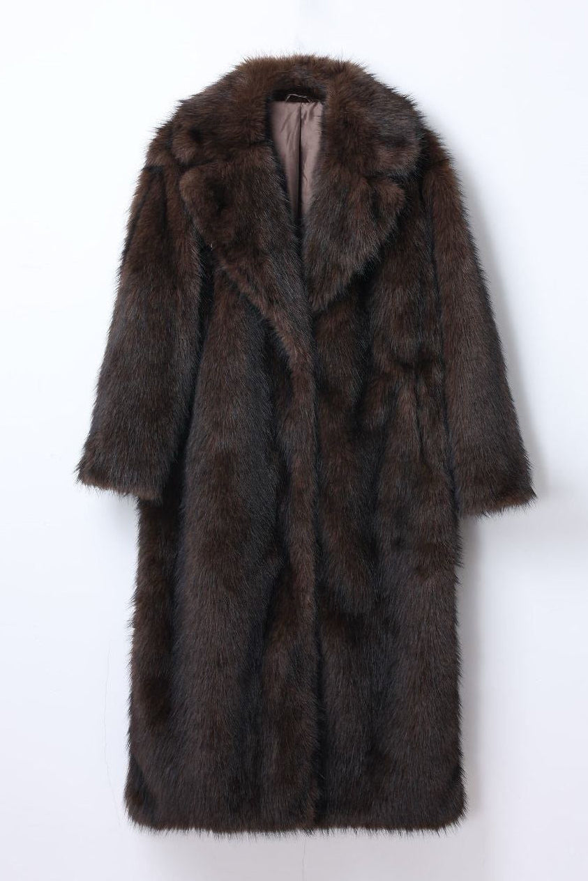 Moteriški ilgi kailiniai ALASKA Tamsiai ruda