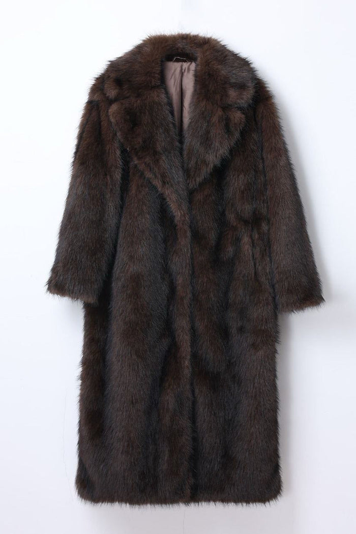 Moteriški ilgi kailiniai ALASKA Tamsiai ruda