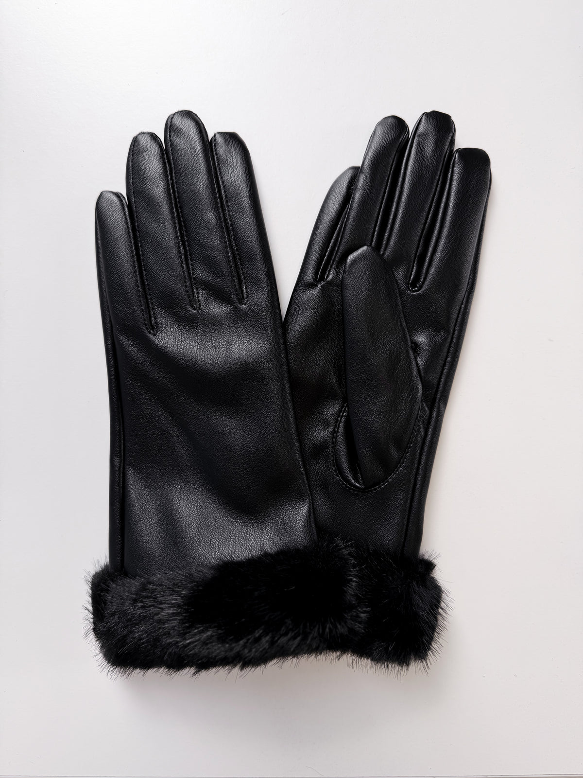 Moteriškos eko odos pirštinės BRAXTON Juoda