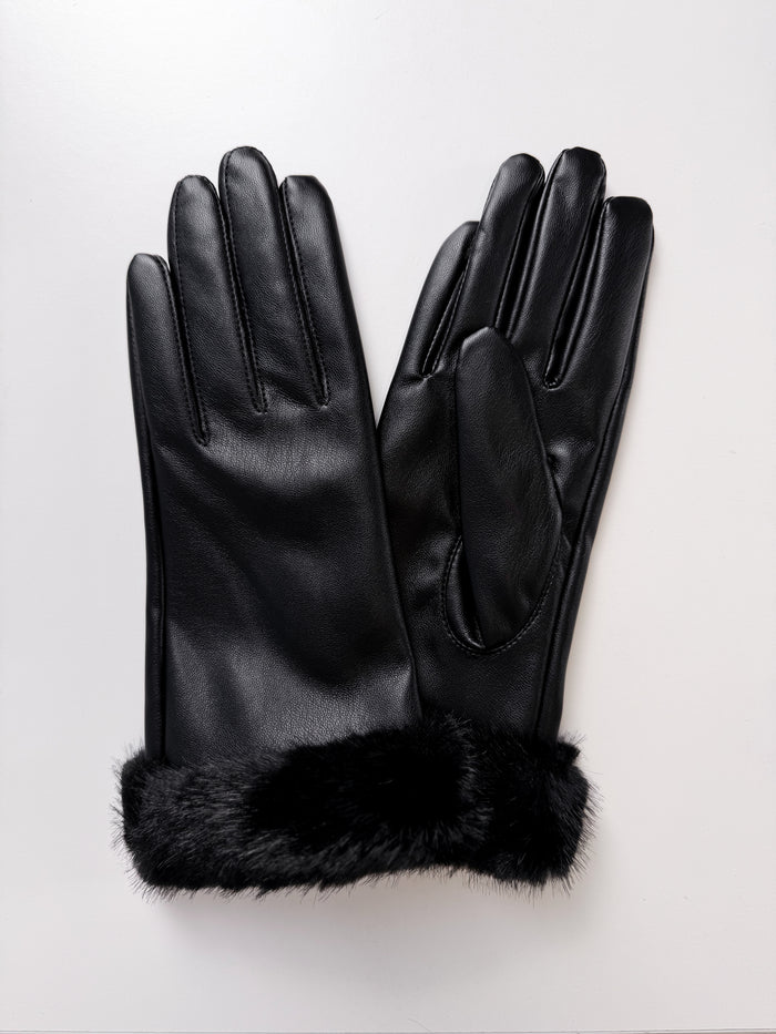 Moteriškos eko odos pirštinės BRAXTON Juoda