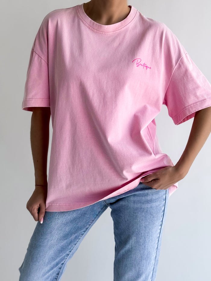 Moteriški itališki medvilniniai marškinėliai BOUTIQUE Rožinė