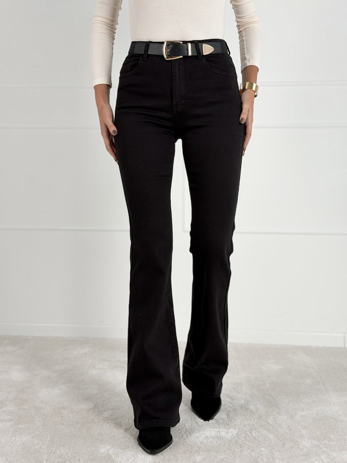 FLARE FIT FULL LENGTH modelio moteriški džinsai ASIYA Juoda