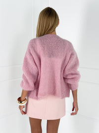 Moteriškas itališkas moheros vilnos megztinis EMELIN Rožinė