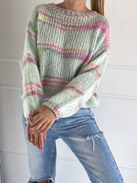Moteriškas spalvingas moheros vilnos megztinis MILAN Žalia