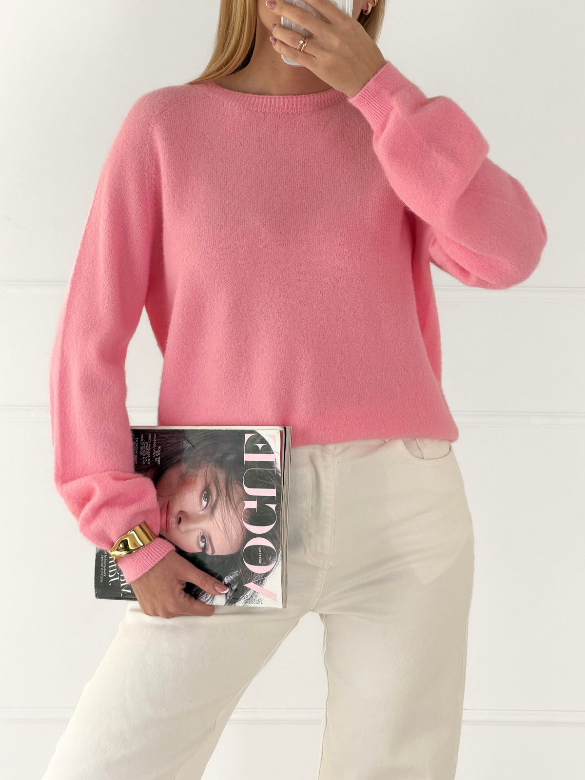 Moteriškas itališkas megztinis su baby alpakos vilna FILIPPA Rožinė