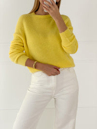Moteriškas itališkas megztinis su baby alpakos vilna ADELINA Geltona