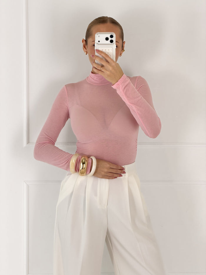 Moteriškas itališkas bodis su šilku HENLEY Rožinė